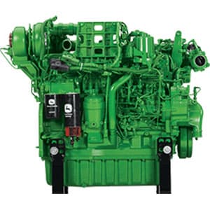Green John&nbsp;Deere Reman complete engine block.