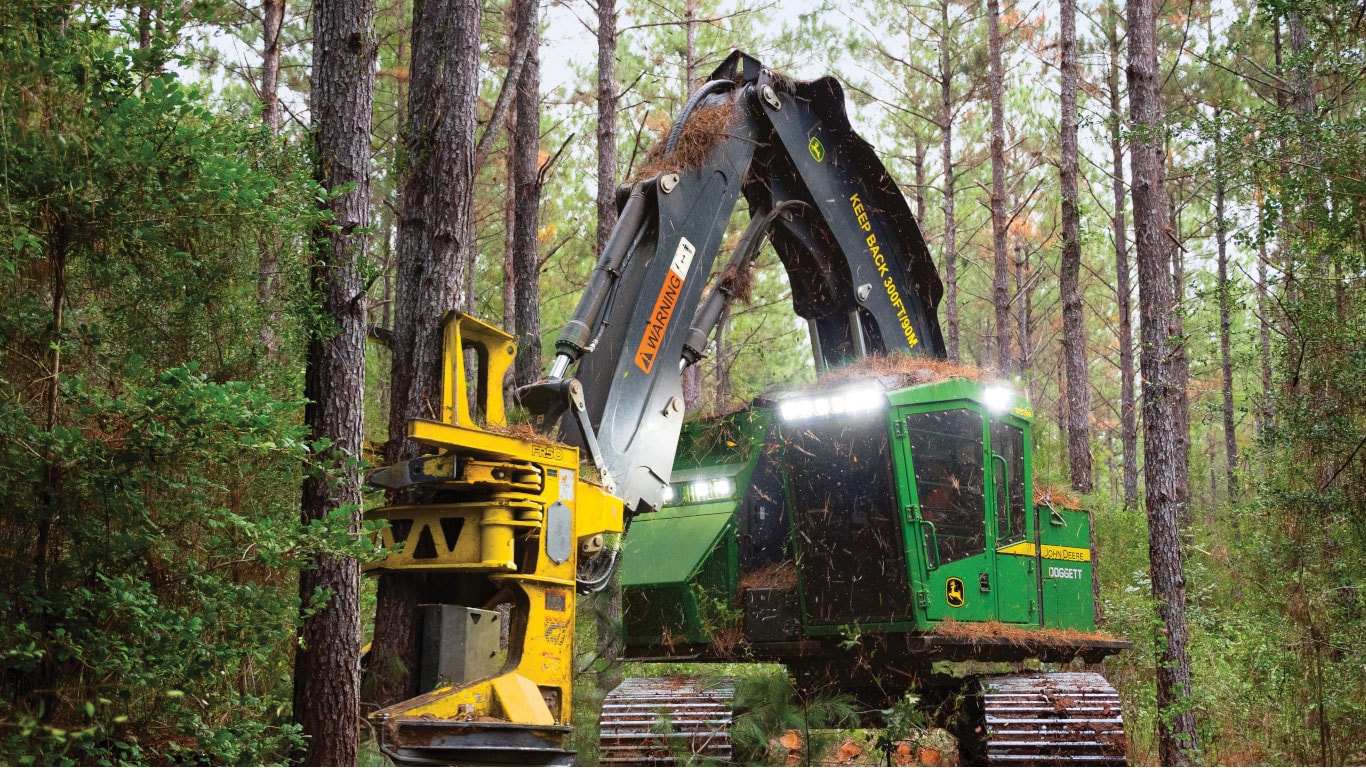 853M Tracked Feller Buncher at work in the woods