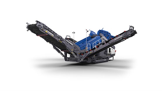 Mobile Screening Plant sur un fond blanc