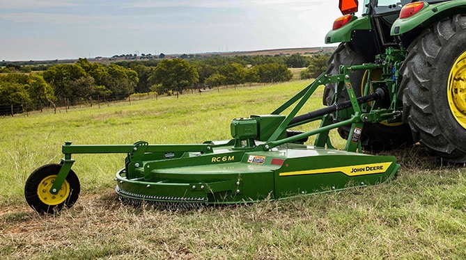 RC6M rotaty cutter attached to tthe back of a tractor