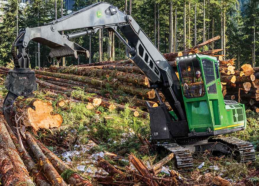 John Deere Forestry Equipment operating on a logging worksite