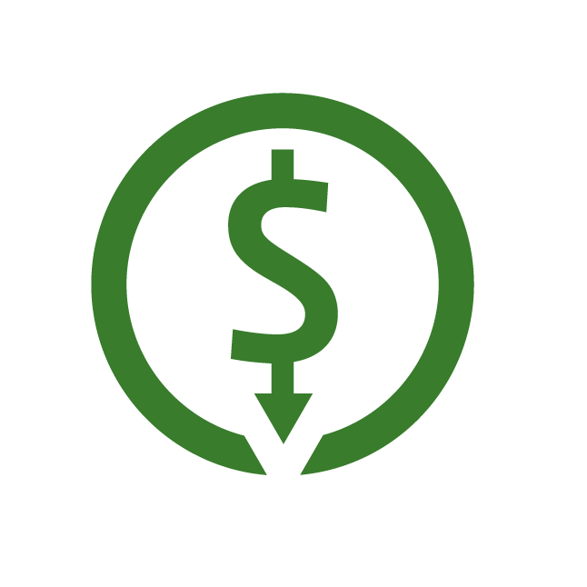 Clipart vert d'un symbole du dollar dans un cercle vert