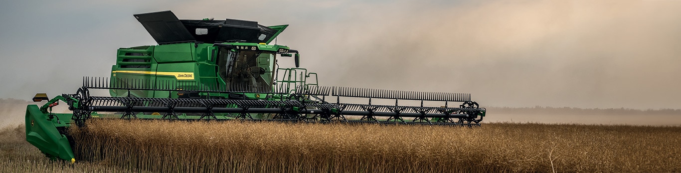 Combine working out in the field and kicking up dust into the air