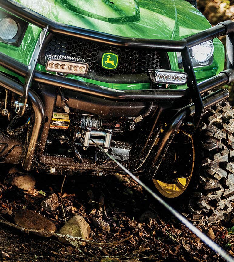 Image of a Gator Utility Vehicle utilizing winch kit