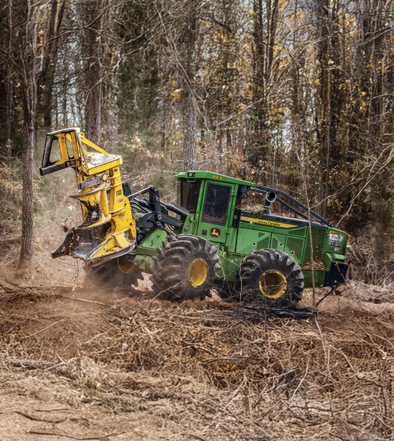 843L-III Feller Buncher operating in the woods