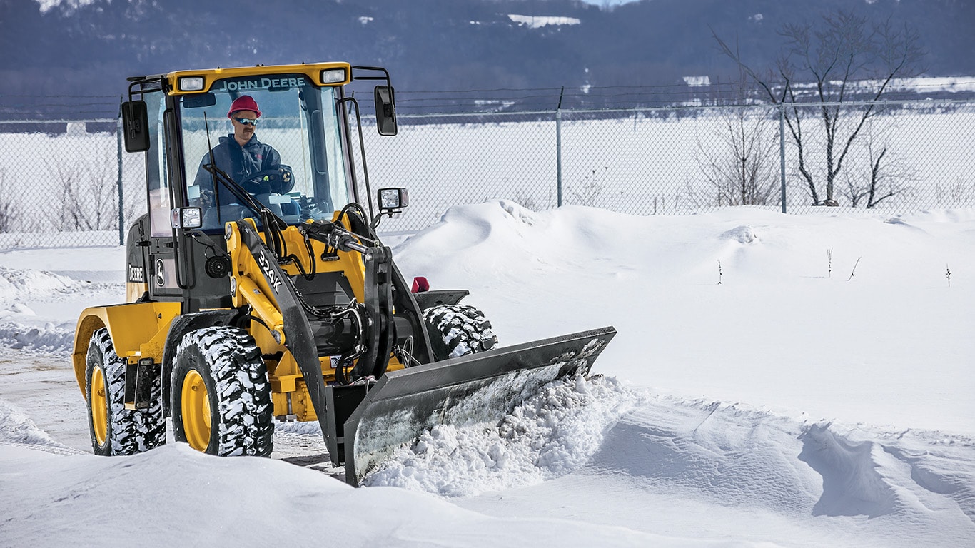 Snow Pusher Attachment for John Deere Compact Heavy Equipment