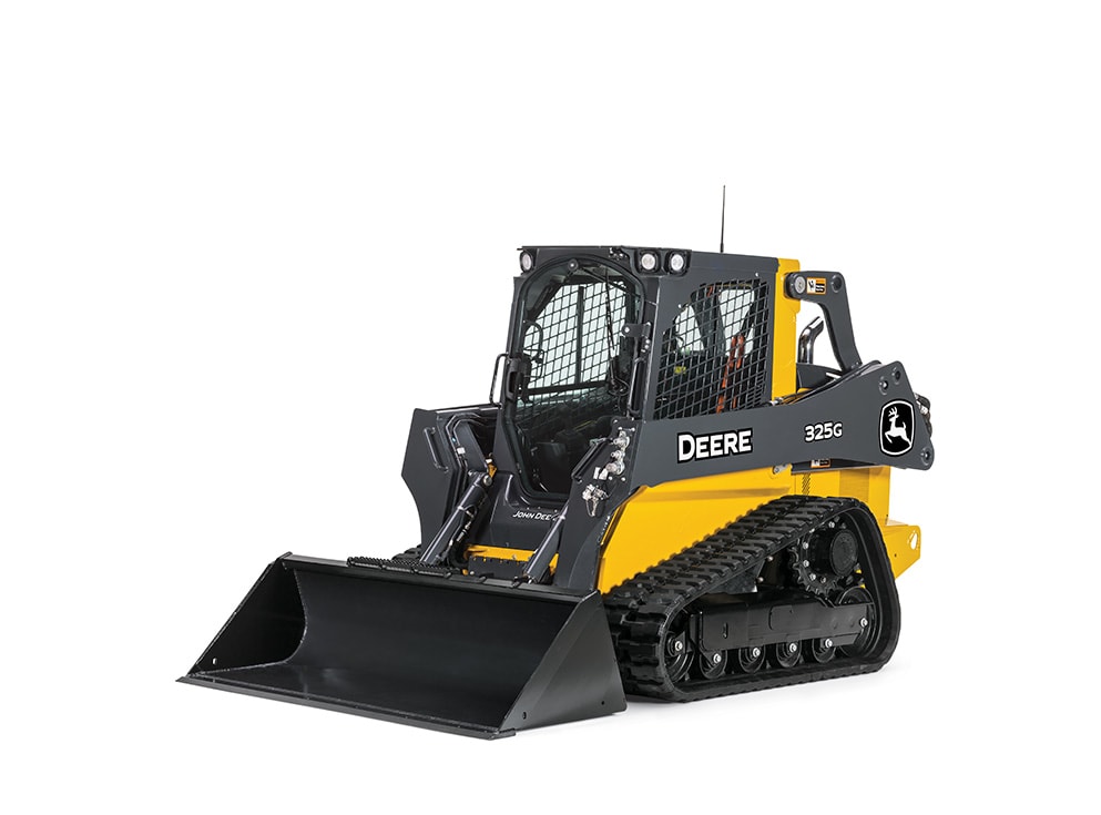 John Deere mid-size compact track loader on a white background