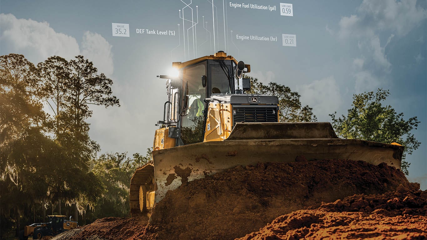 Image showing the connectivity of a dozer that is moving dirt on job site