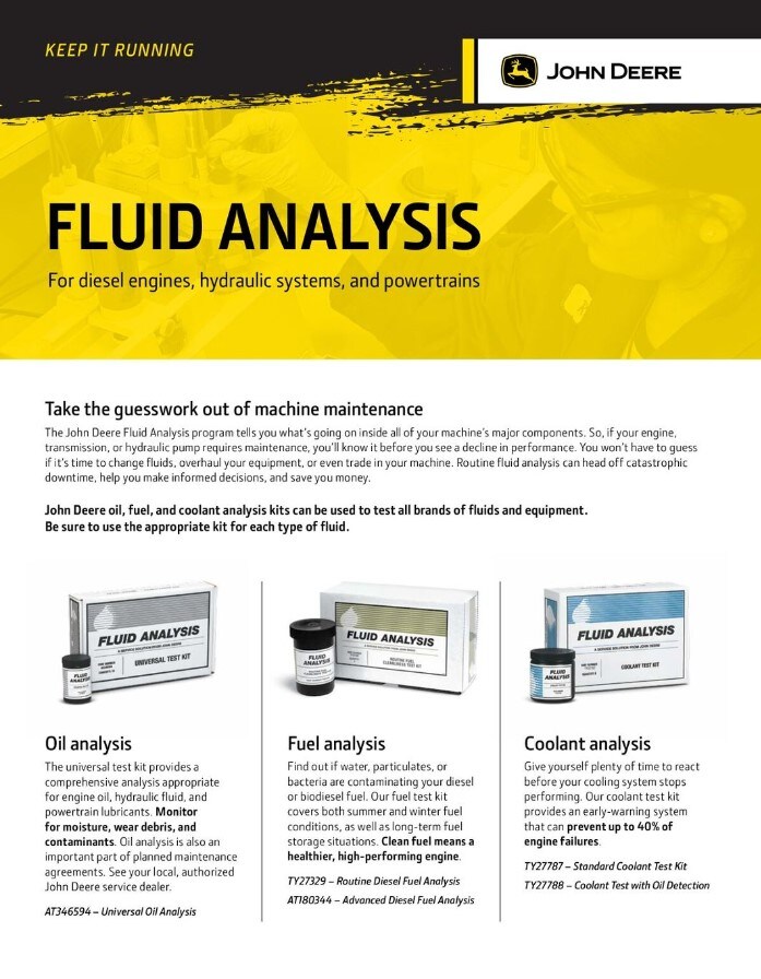 Dépliant sur l'analyse des fluides