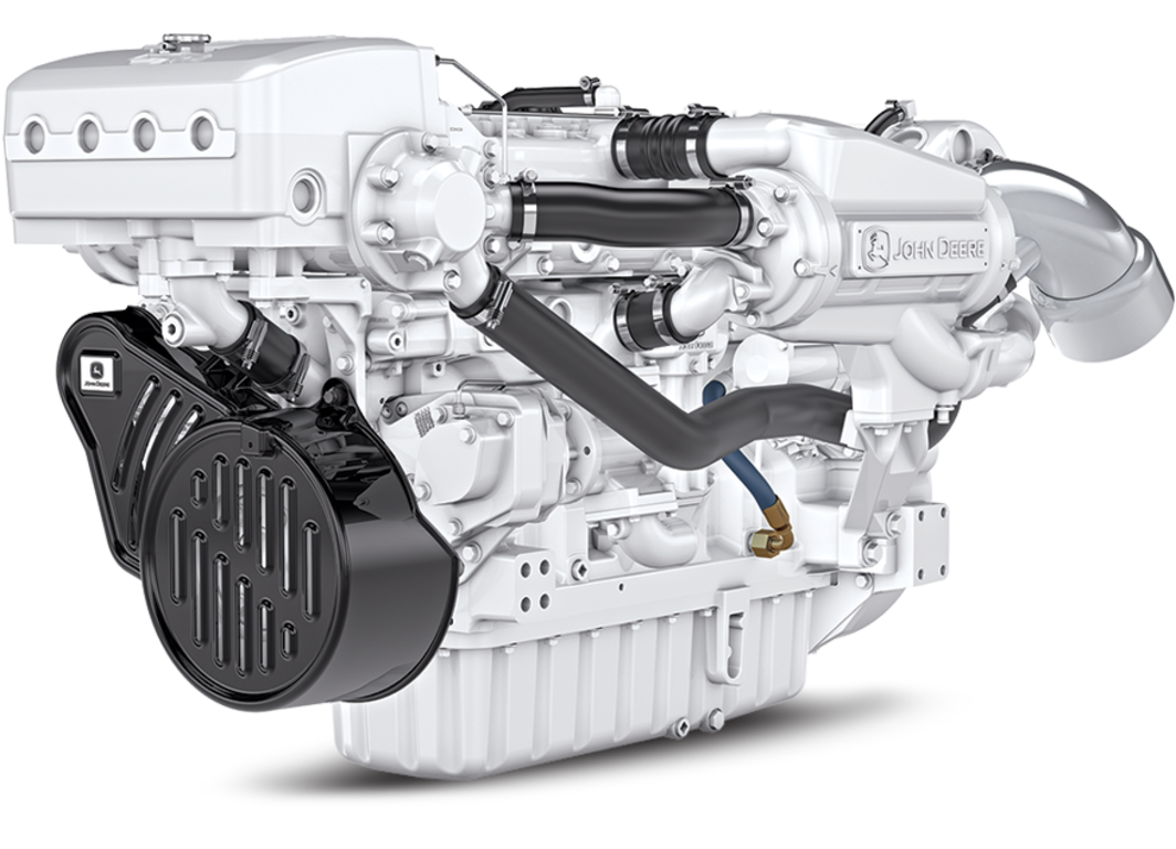 Moteur à propulsion marin 6090SFM85 sur un fond blanc