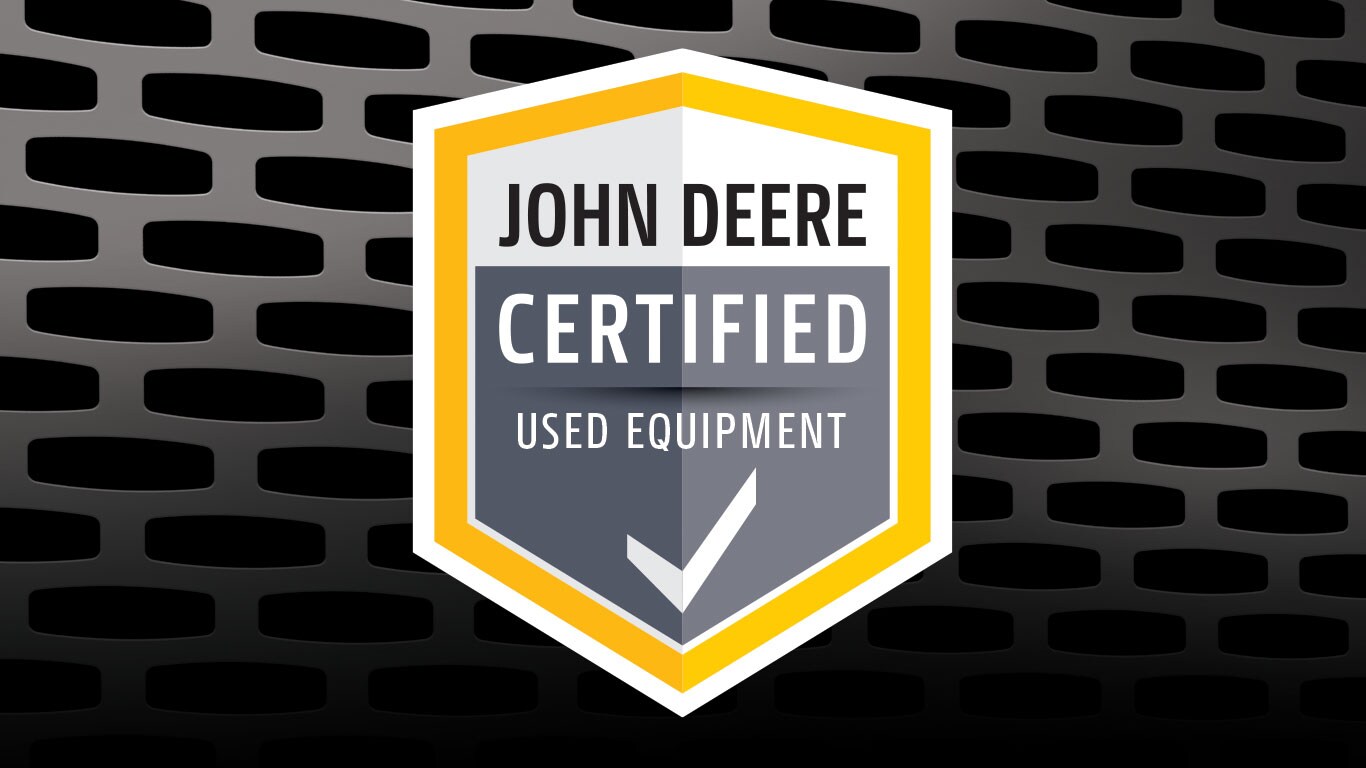 John Deere Certified Used logo black with yellow text