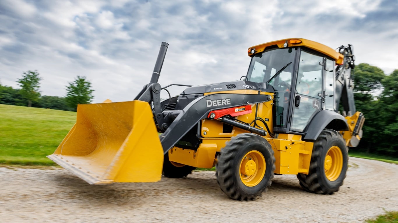 301 X-Tier E-Power Backhoe In Action