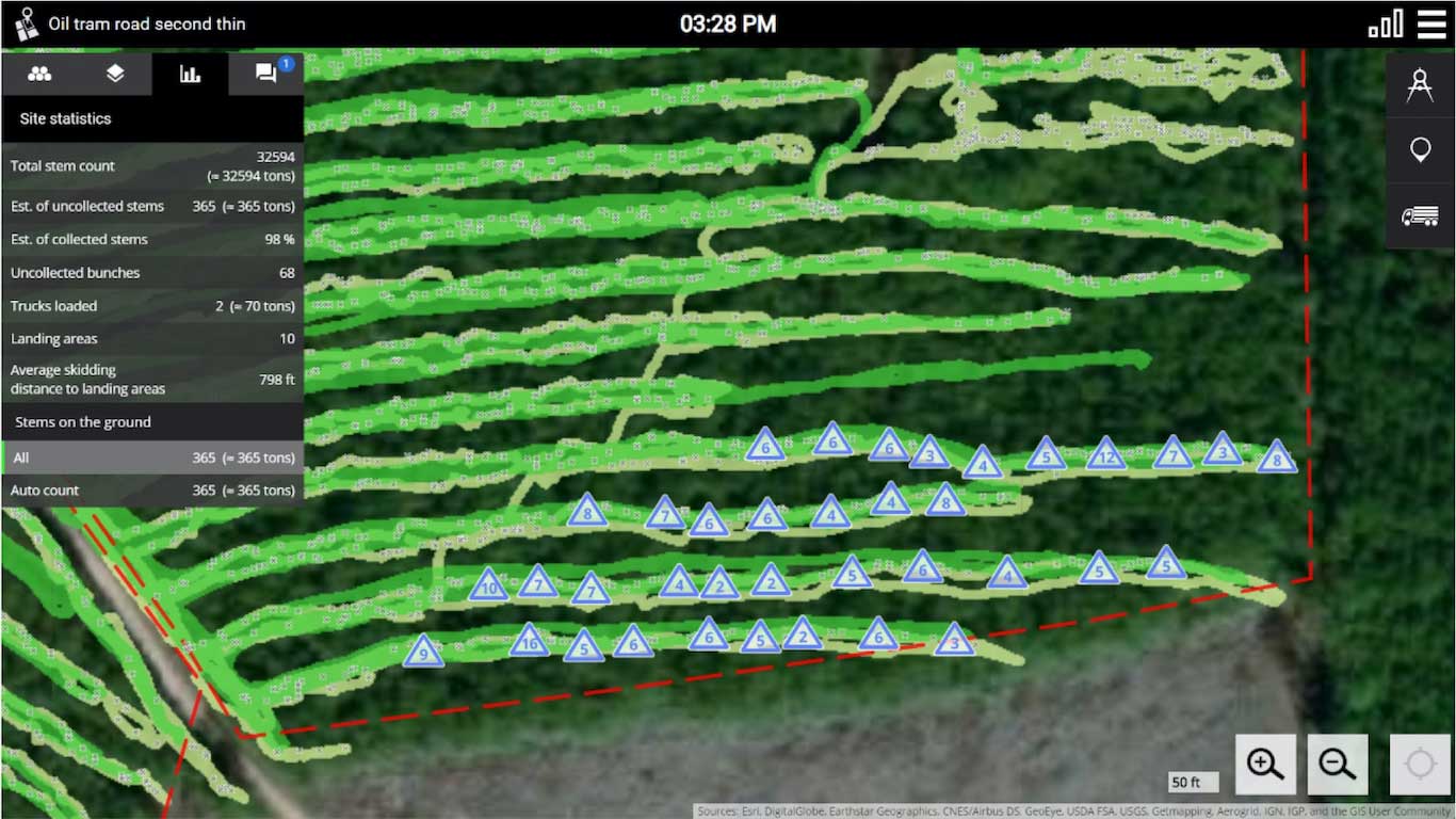 Picture of TimberMatic™ Maps and TimberManager™ for use at jobsite.