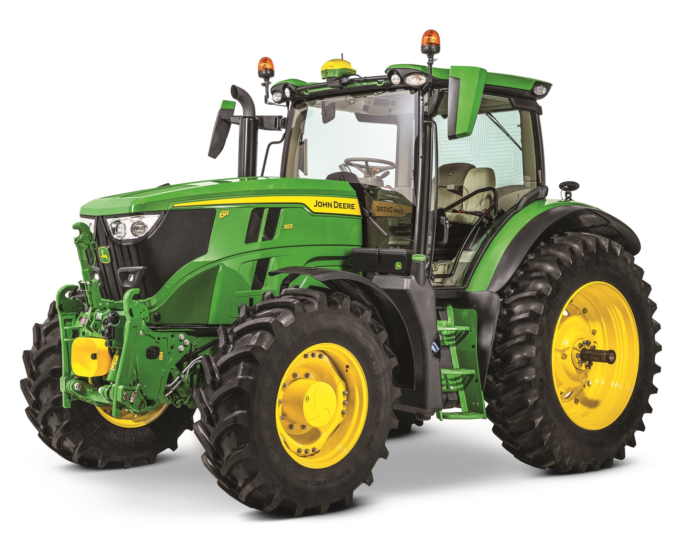 A 6R tractor in a white studio