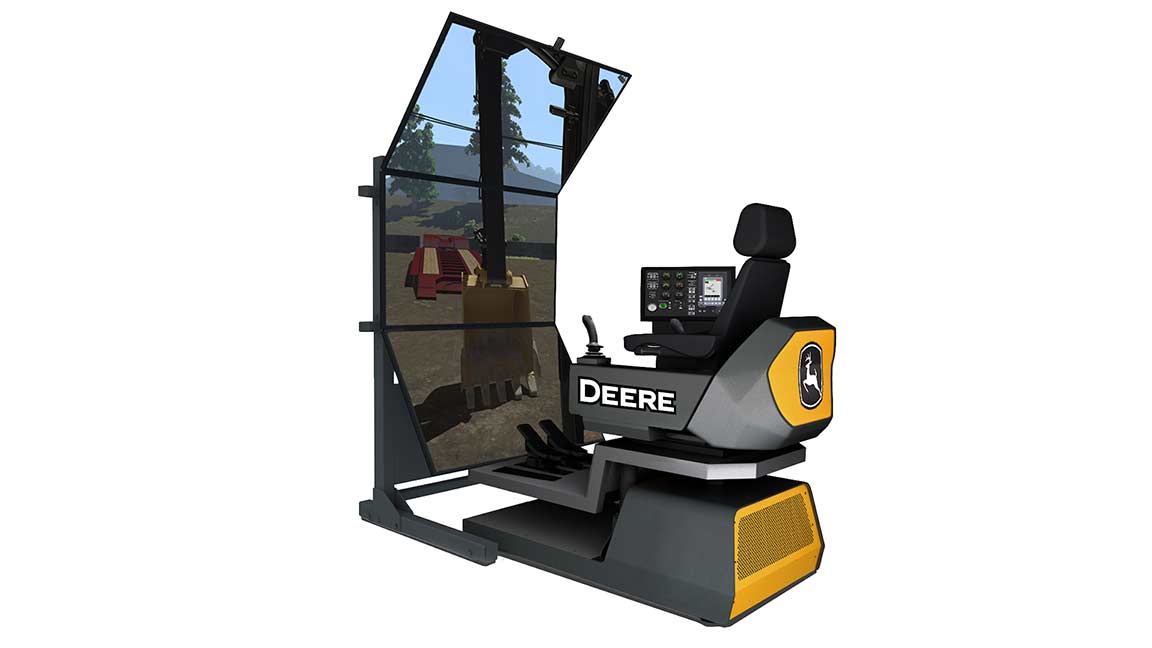 Simulator Excavator Control with Vertical Screen
