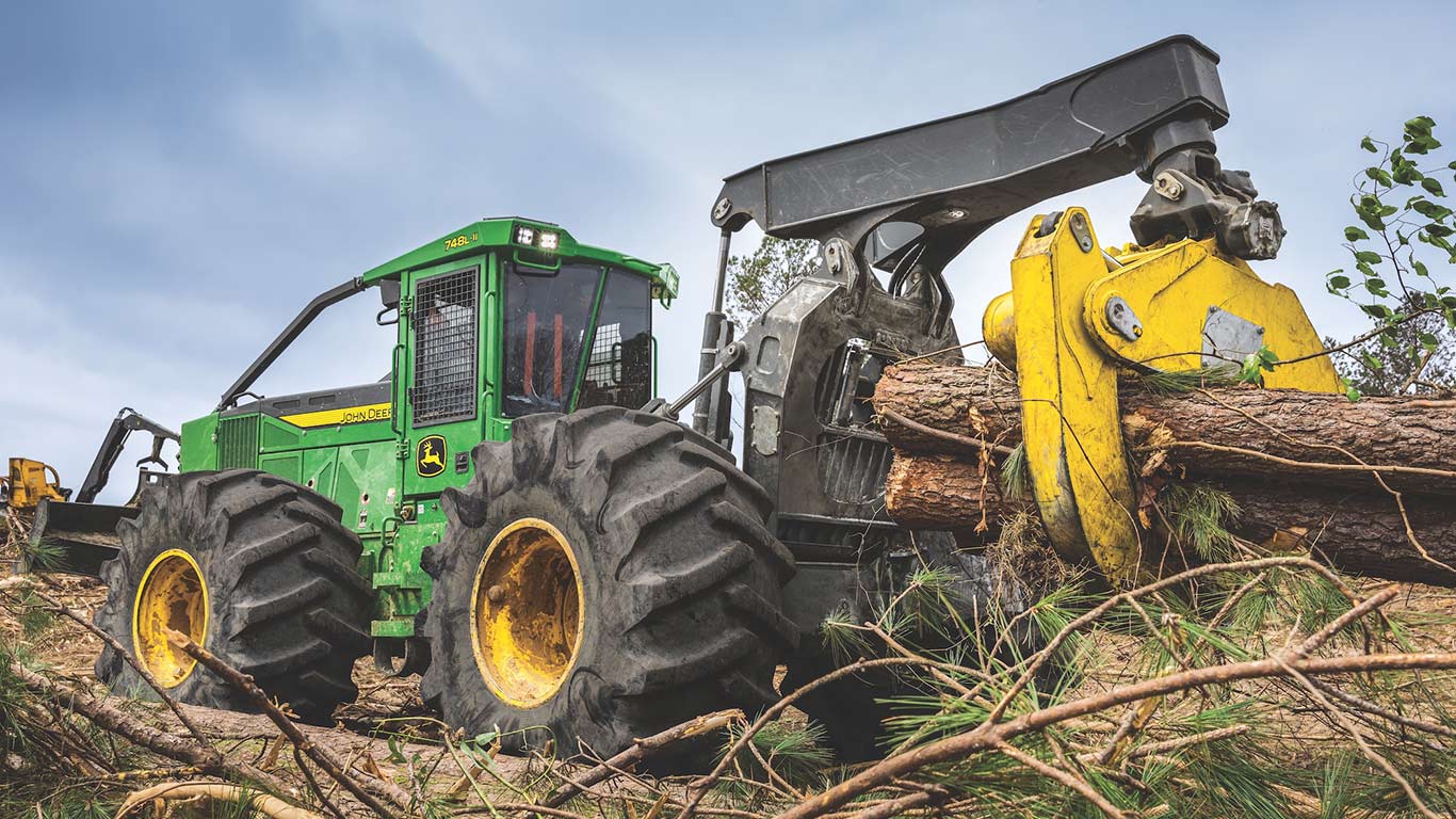 Skidder working on a jobsite.