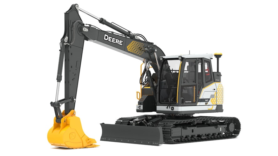 Product photo of the new John Deere electric excavator