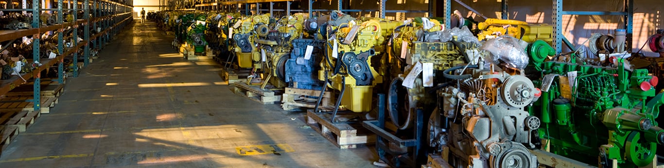 Shelves of remanufactured parts