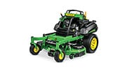Studio image of a standing commercial mower on a white background.