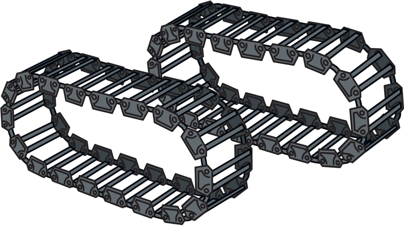 Steel Track attachment on a white background