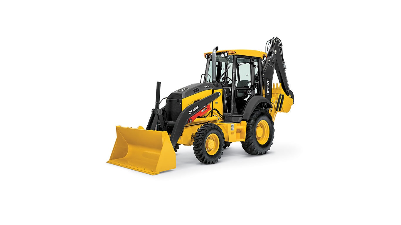 310L Backhoe with white background.