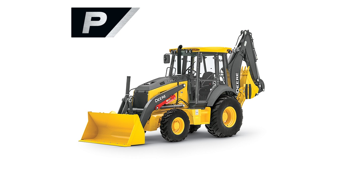 320 P-Tier backhoe on white background