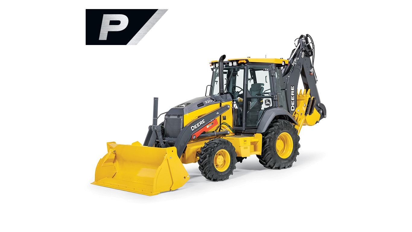 320 P-Tier backhoe on white background
