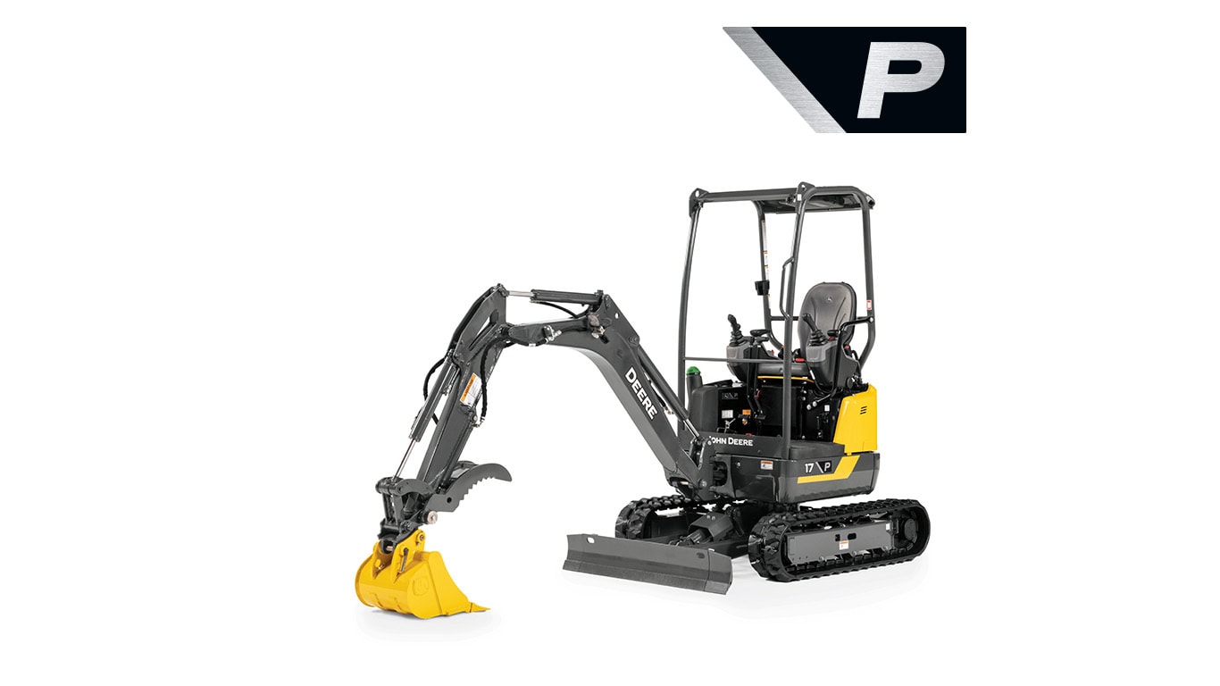 17 P-Tier excavator on white background