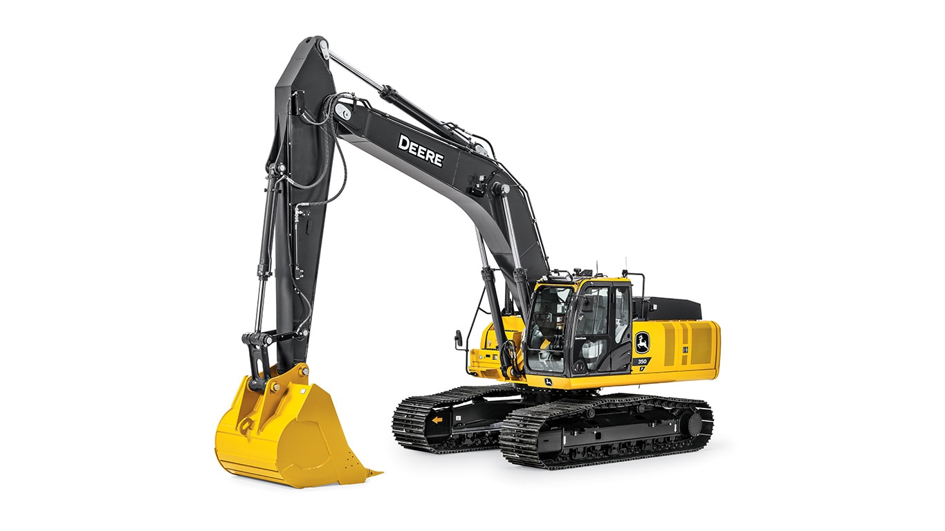 350 P-Tier excavator on white background