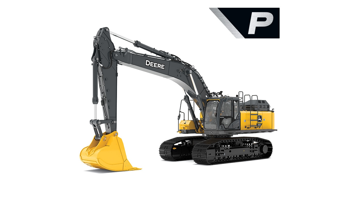 Excavatrice 510 P-Tier sur fond blanc