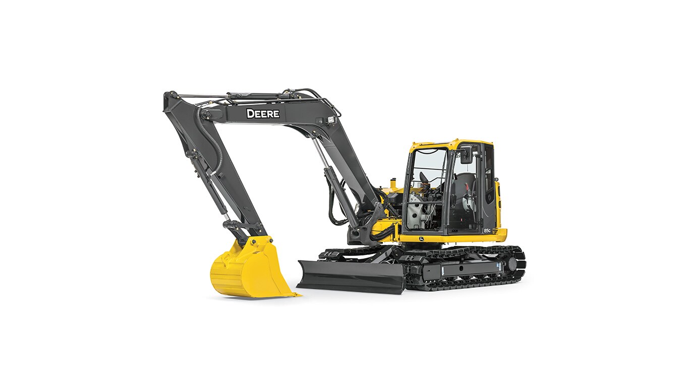 85G excavator on white background