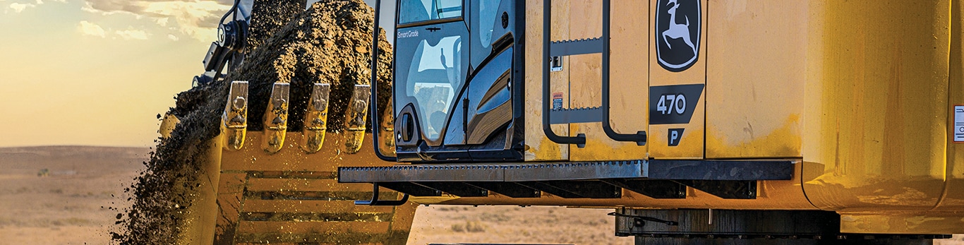 470 P-Tier Excavator Digging on Jobsite