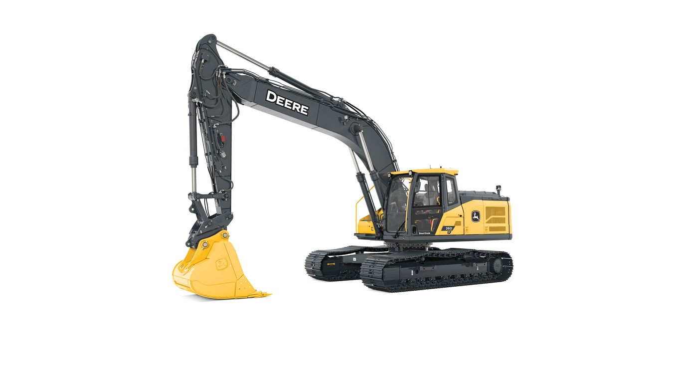 260 P-Tier Deere-designed Excavator on white background