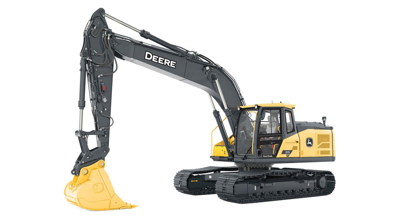 a new Deere-designed excavator on a white background