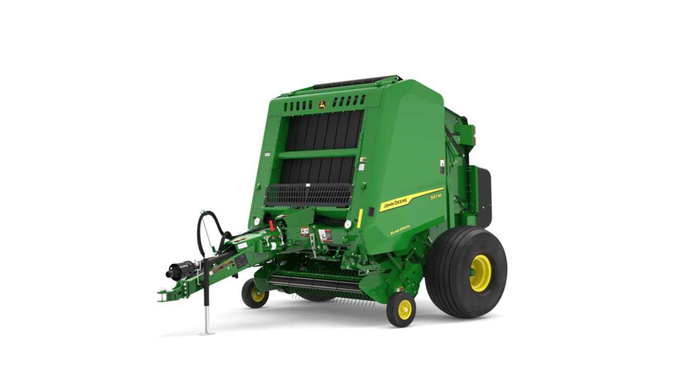 Front left facing 561M Round Baler on a white background