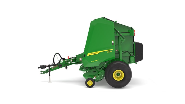 Left facing 561M Round Baler on a white background