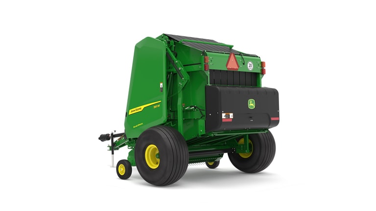 Rear left facing 561M Round Baler on a white background