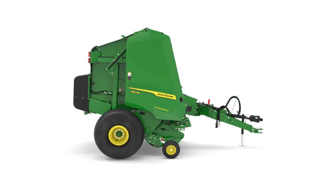 Right facing 561M Round Baler on a white background
