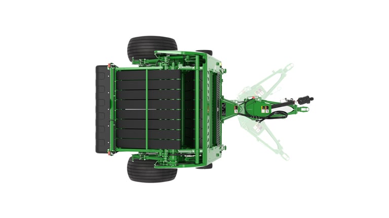 Top view of 561M Round Baler on a white background