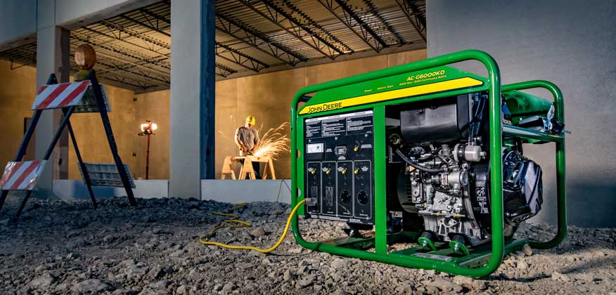 John Deere Generator on a work site