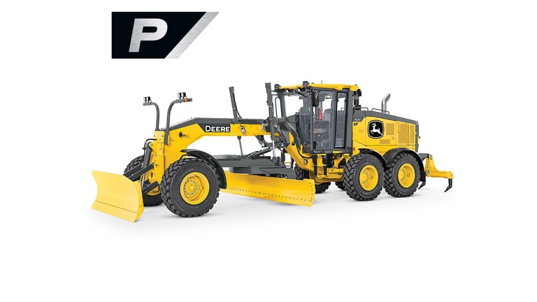 Niveleuses automotrices 620 de catégorie&nbsp;P sur fond blanc.