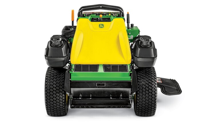 Studio image of Q820M QuikTrak Stand-on mower from rear