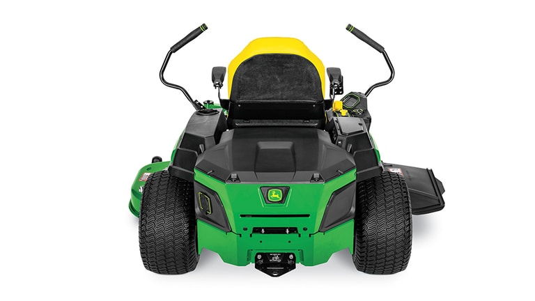 Image studio de la vue arrière d'une tondeuse ZTrak Z380R à rayon de braquage nul 