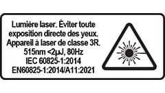 Illustration montrant un avertissement pour &eacute;viter l'exposition directe des yeux &agrave; la lumi&egrave;re laser
