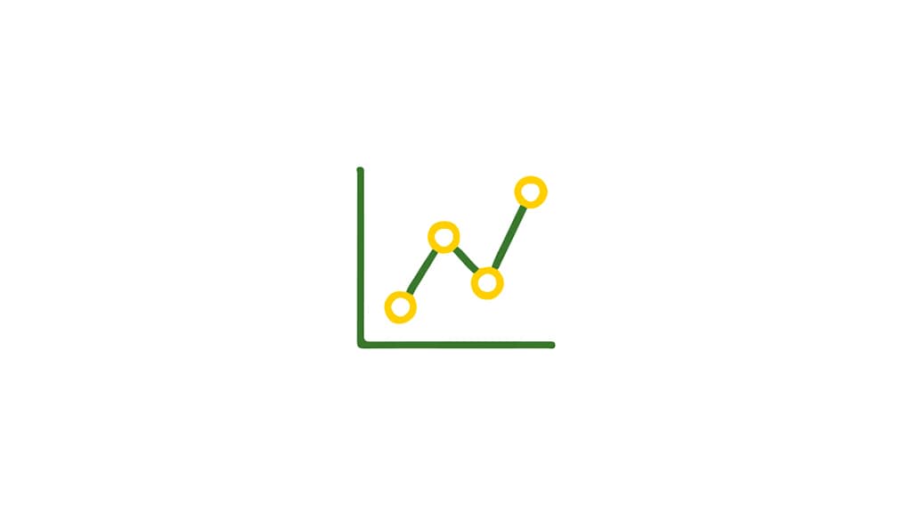 Graphic icon of line graph