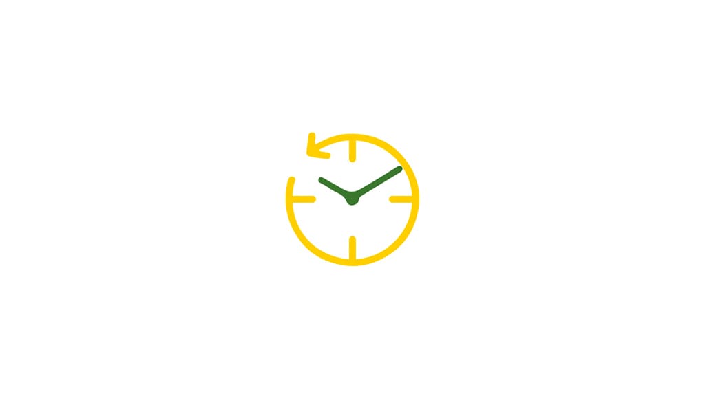 Graphic icon of a clock