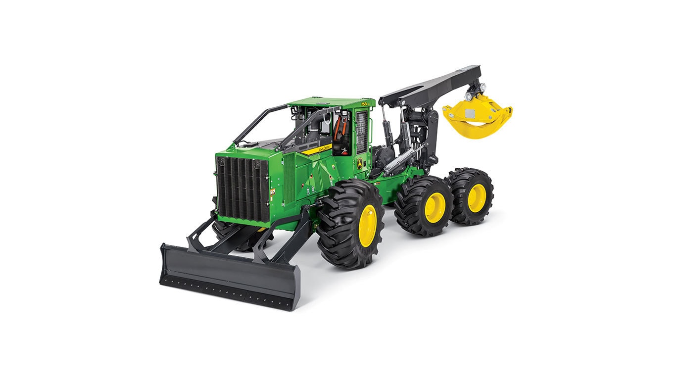 768L II bogie skidder on white background