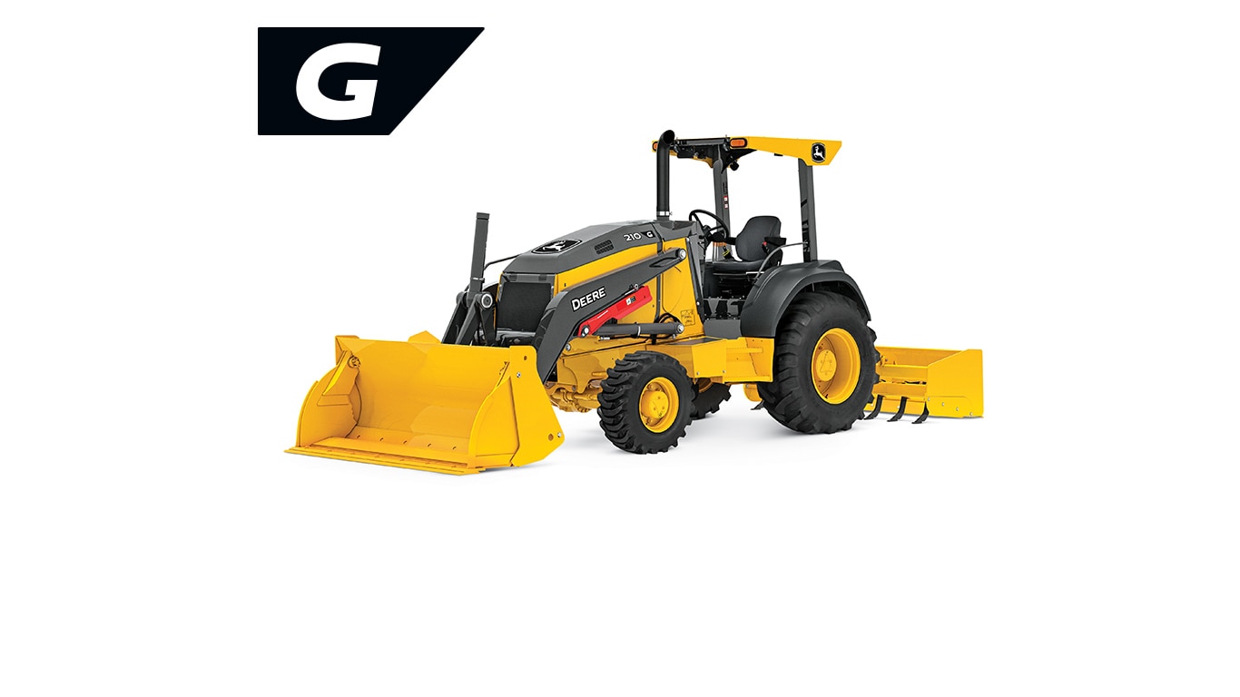 210 G-Tier tractor loader on white background