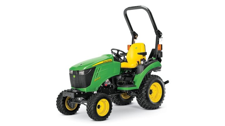 Vue avant gauche du tracteur compact 2025R.