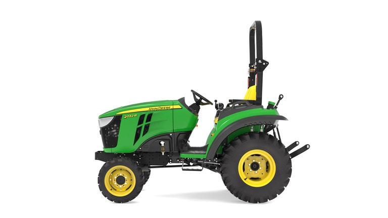 Tracteur compact 2032R vu de la gauche sur fond blanc